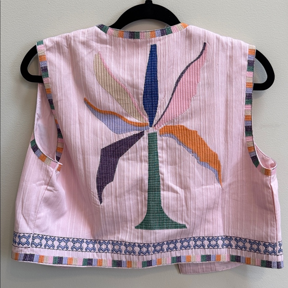 ✨ Embroidered Pink Vest | Boho Chic Statement Layer✨ - Picture 4 of 5